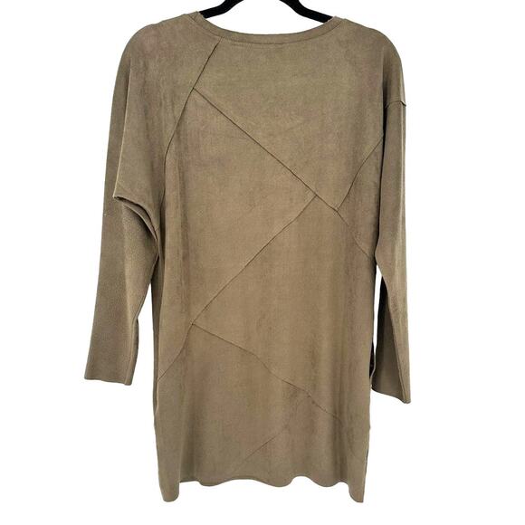 Soft Surroundings Felicity Tunic Top Faux Suede Gray Long Sleeve Lagenlook XS - Picture 2 of 8